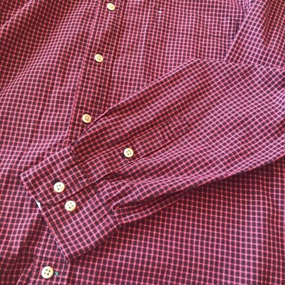 Tommy Hilfiger Red/Black Gingham Button Down Long Sleeve Shirt  Size‎ L - Picture 6 of 8